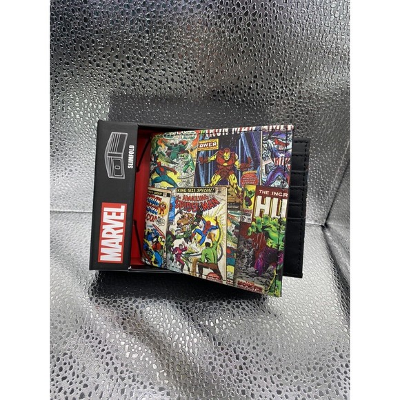 Marvel Comic Cover Collage Slimfold Wallet - Multi-Color Design, Official Marvel - Picture 6 of 7